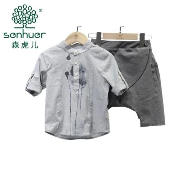 夏季时尚印花男小童短袖短裤套装92306398