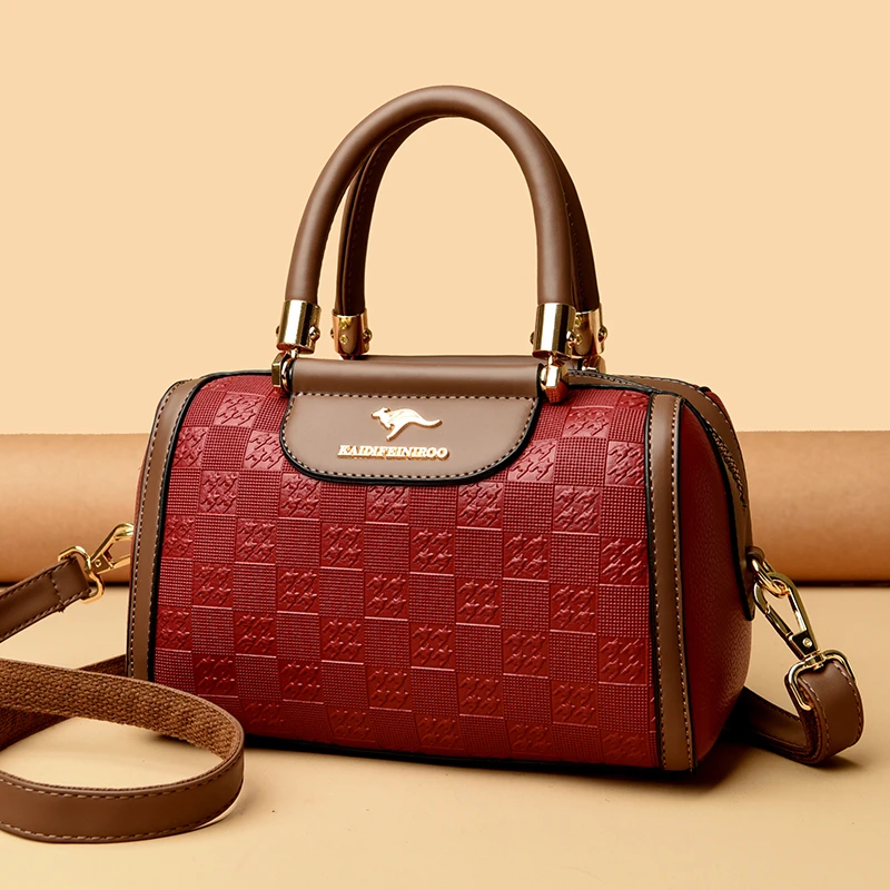 质感简约正品真皮女包大气妈妈包2025新款手提波士顿包单肩斜挎包