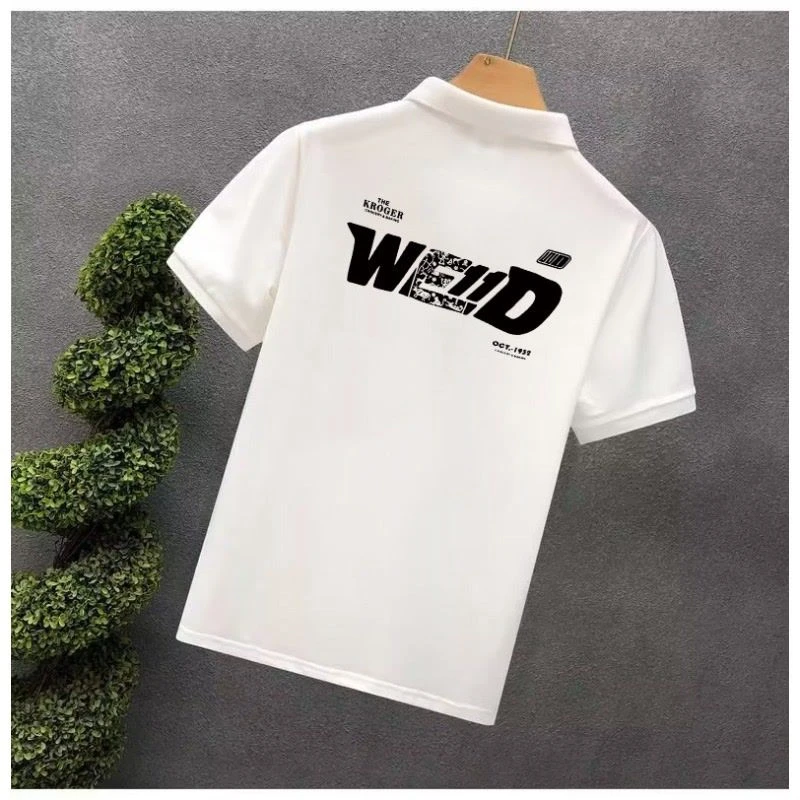 男士短袖polo衫印花字母潮牌网红翻领上衣2025夏季时尚百搭T恤衫