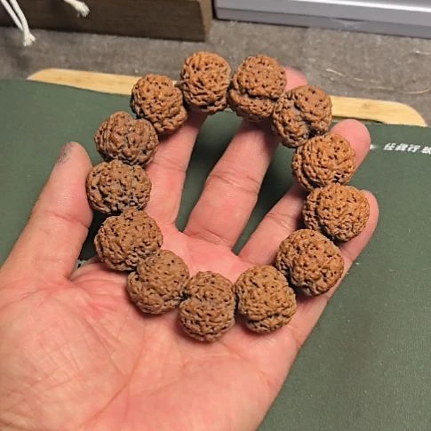 金刚菩提手串五星梅花大金刚手串，24左右，原皮原色
