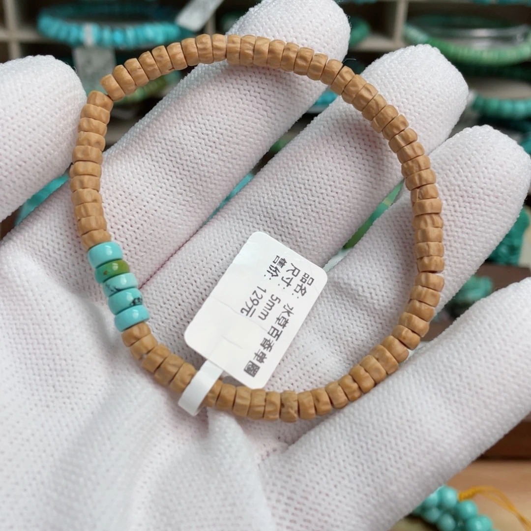 绿松石未镶嵌水草百香单圈卡5