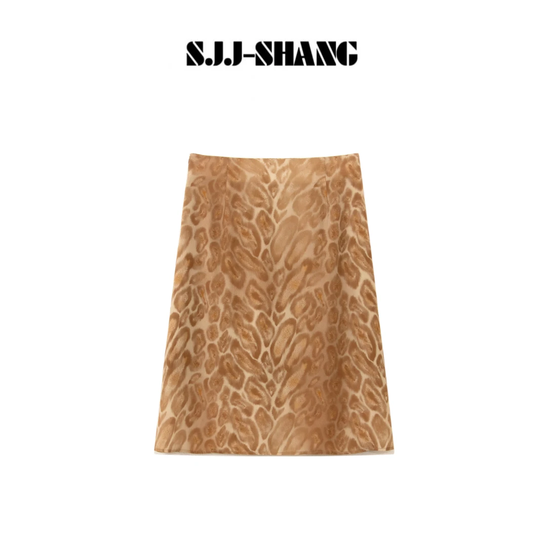 SJJ-SHANG【赛琳豹纹】25ss新品16姆米高端黏胶纤维半身裙q134569p