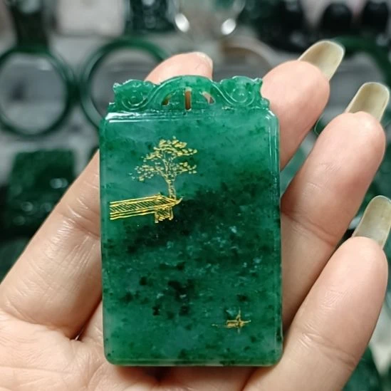 独山玉未镶嵌无事牌