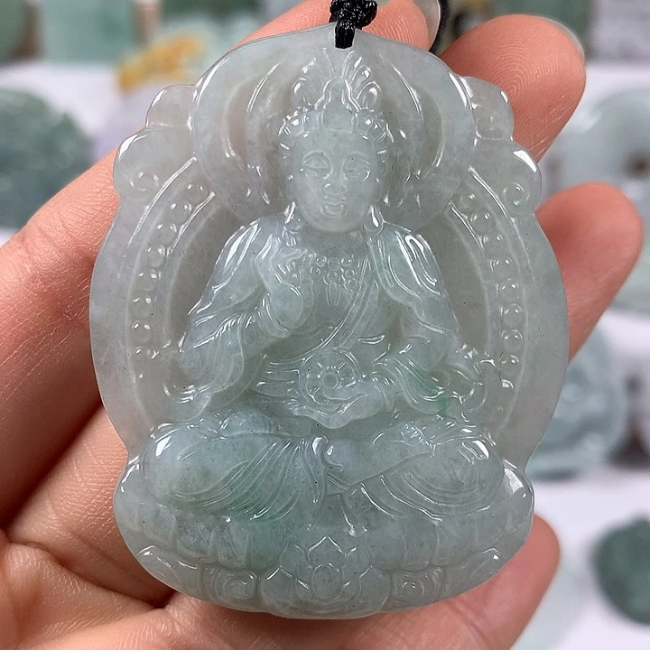 翡翠未镶嵌颈饰时来运转观音福利