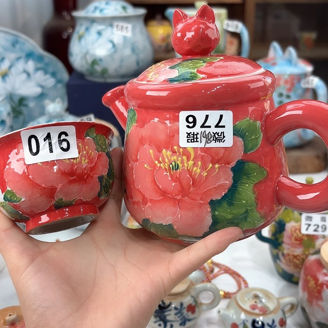 w***w景德镇手绘高温釉下彩陶瓷茶具