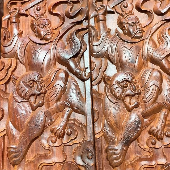 非洲紫檀（红花梨）丹**莲大号双面