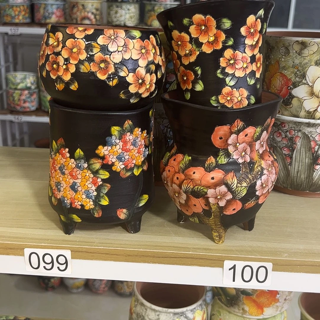 ༄***࿐景德镇炫彩手绘景德镇陶瓷花盆