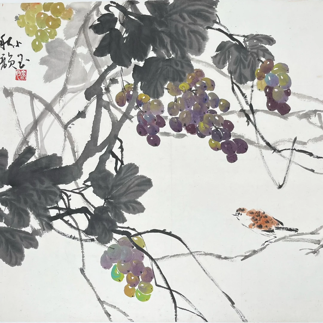 张大风艺术馆  欧亮月绘画作品《秋韵》Y96，尺寸64X59cm