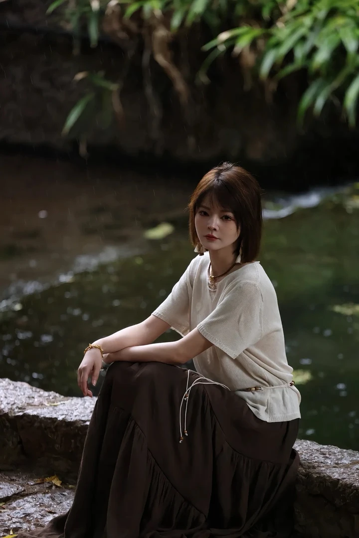 【珊珊专属】"月光漫游诗”2025夏季新款针织上衣+半身裙两件套2296