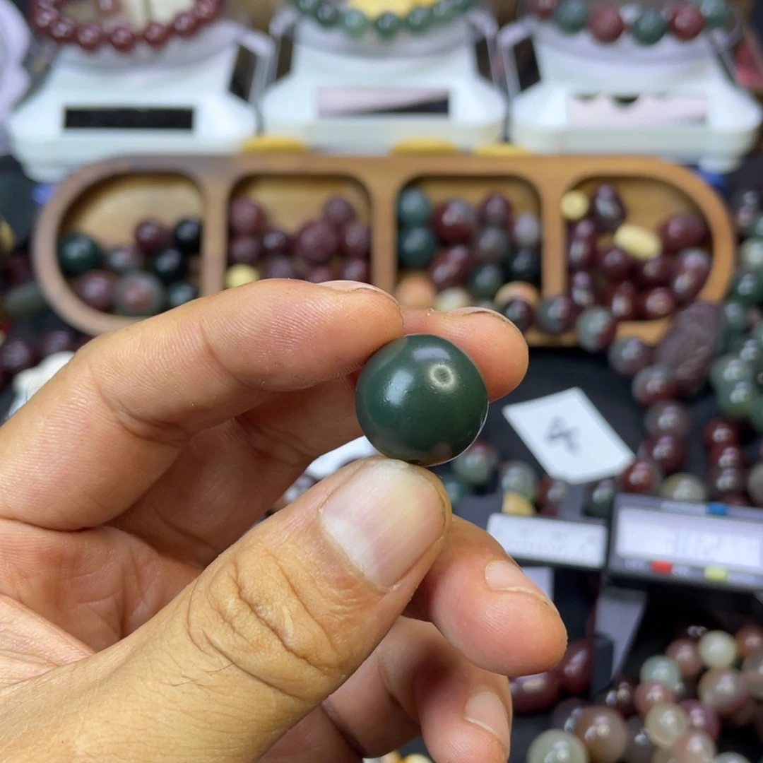 石英石铁合金秦紫玉单珠绿色17.3