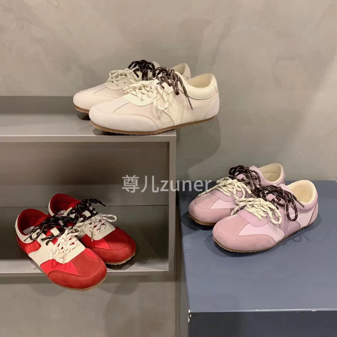 尊儿2025时尚百搭显瘦ins风多巴胺透气软底春季厚底平底系带女鞋