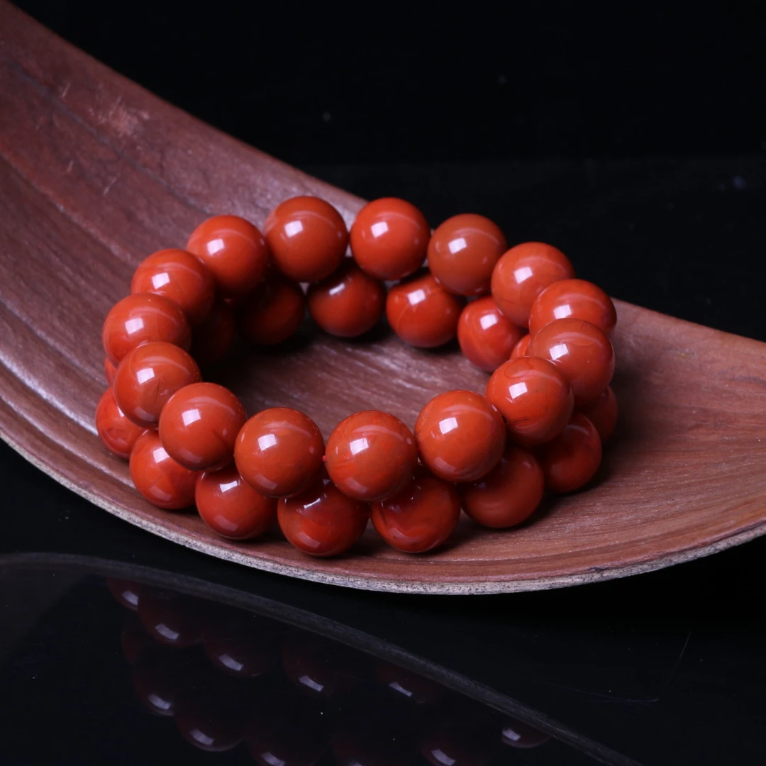 高品精美南红玛瑙14mm左右圆珠手串一条n588（多样性发其一）