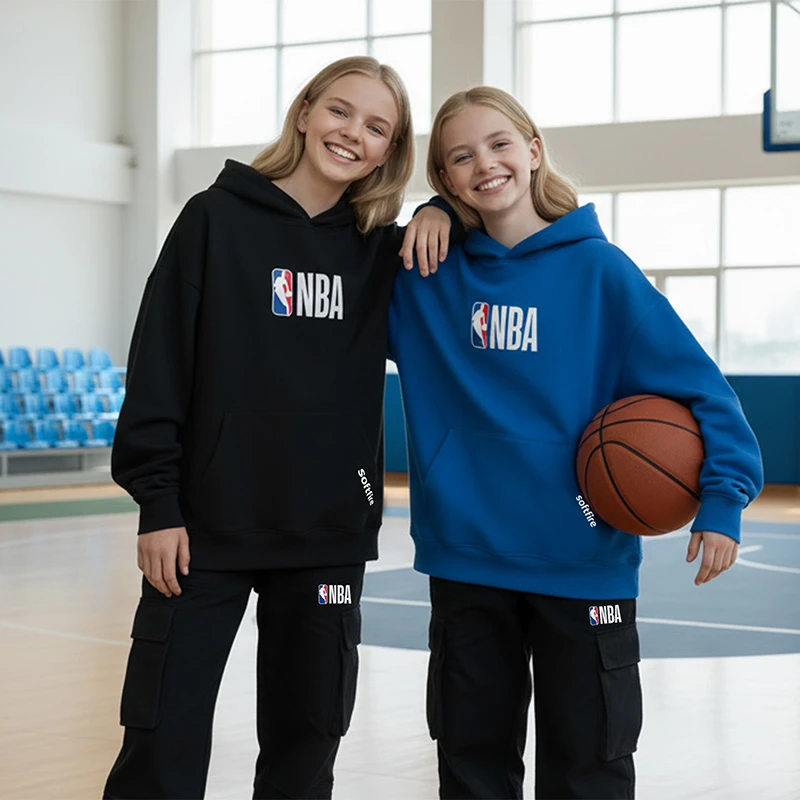 NBA联名款 SOFTFIRE 青少年男童女童春秋连帽卫衣儿童宽松上衣