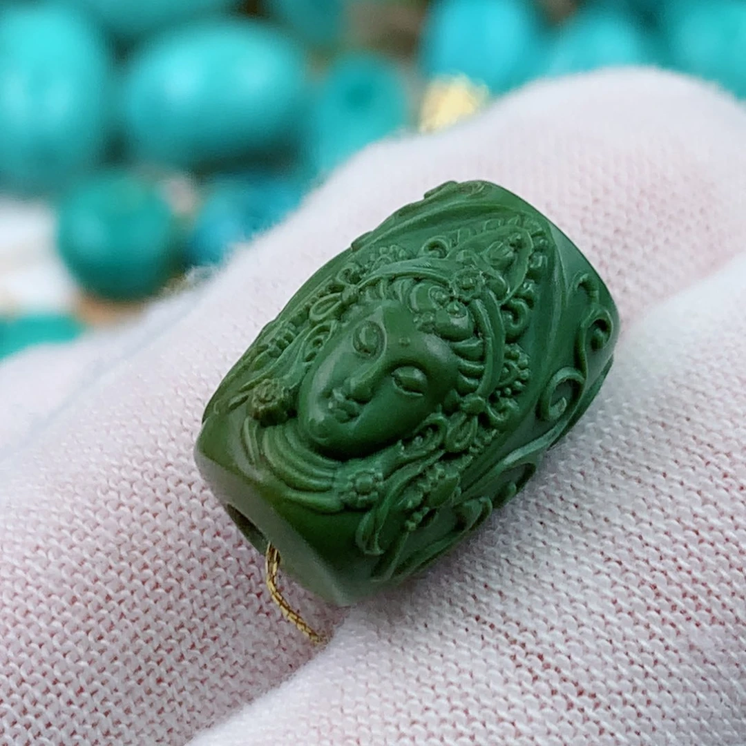 未镶嵌绿松石珠宝奇石12*17m m