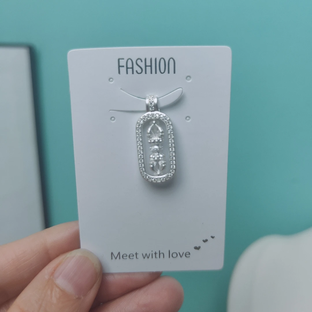 吊坠足银合成锆石 金刚杵可旋转吊坠足银男女百搭精致挂坠