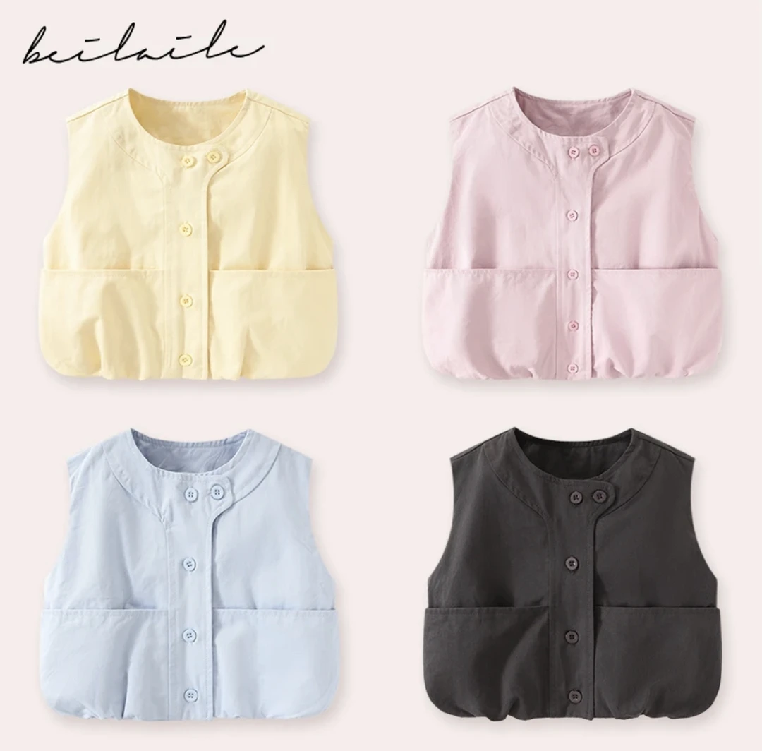 纯色卡通马甲春秋冬季休闲风外套男童童装常规