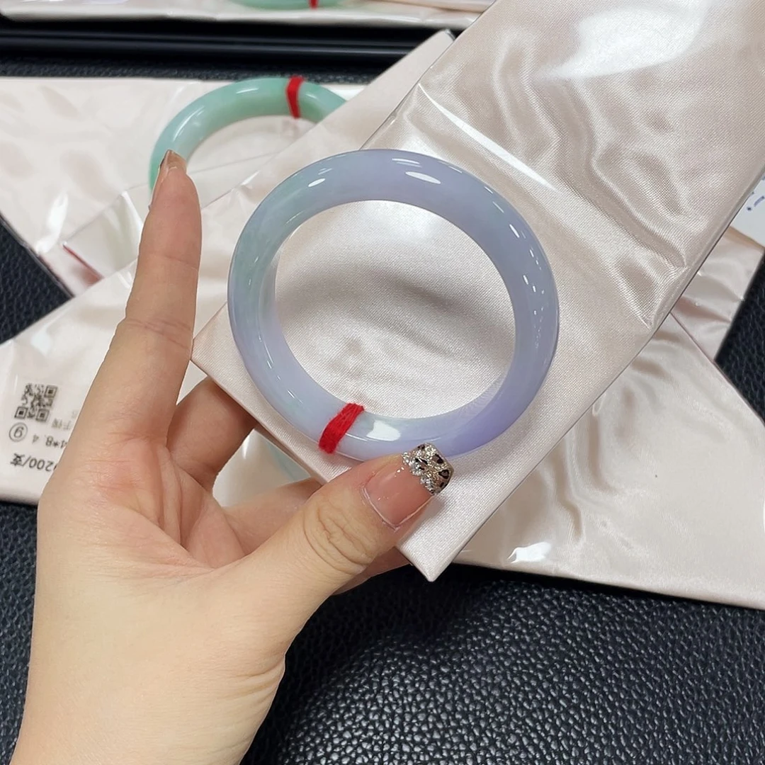 香***果翡翠未镶嵌手镯天然缅甸A货翡翠手镯52.6圈口