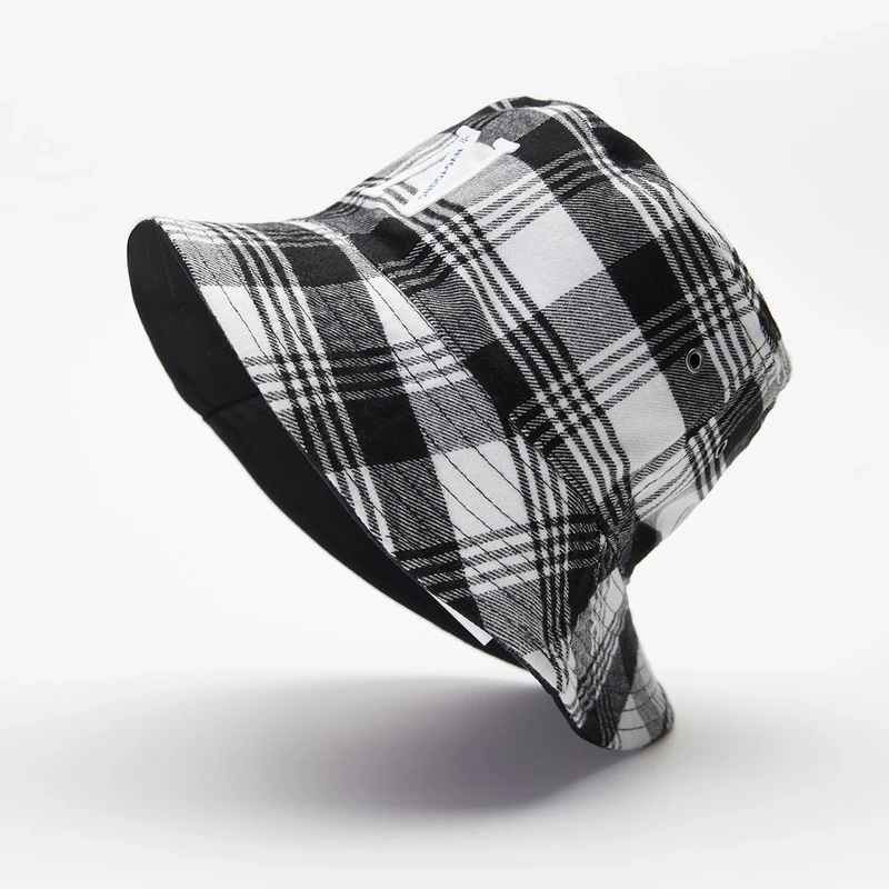 [专柜新款]navigare意大利小帆船男女同款撞色格纹大标遮阳渔夫帽