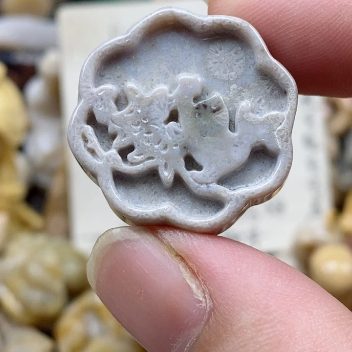 颈饰未镶嵌硅化珊瑚（珊瑚玉）有瑕 小