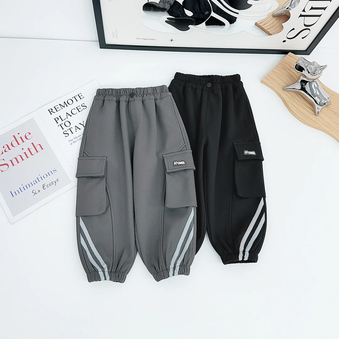 男童加绒裤子儿童工装裤2025新款秋冬装 WGZ433 悠悠童话童装