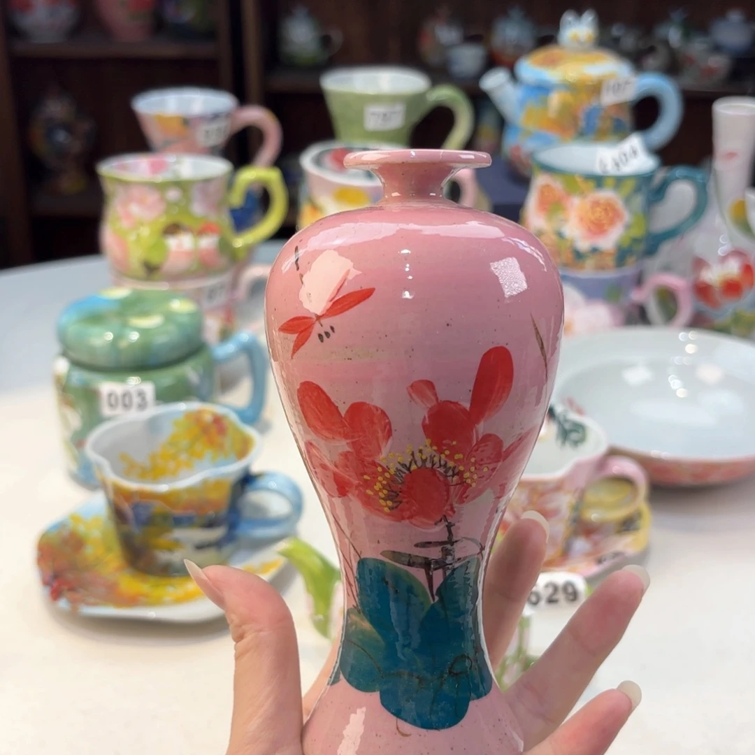 景德镇手绘高温釉下彩陶瓷茶具