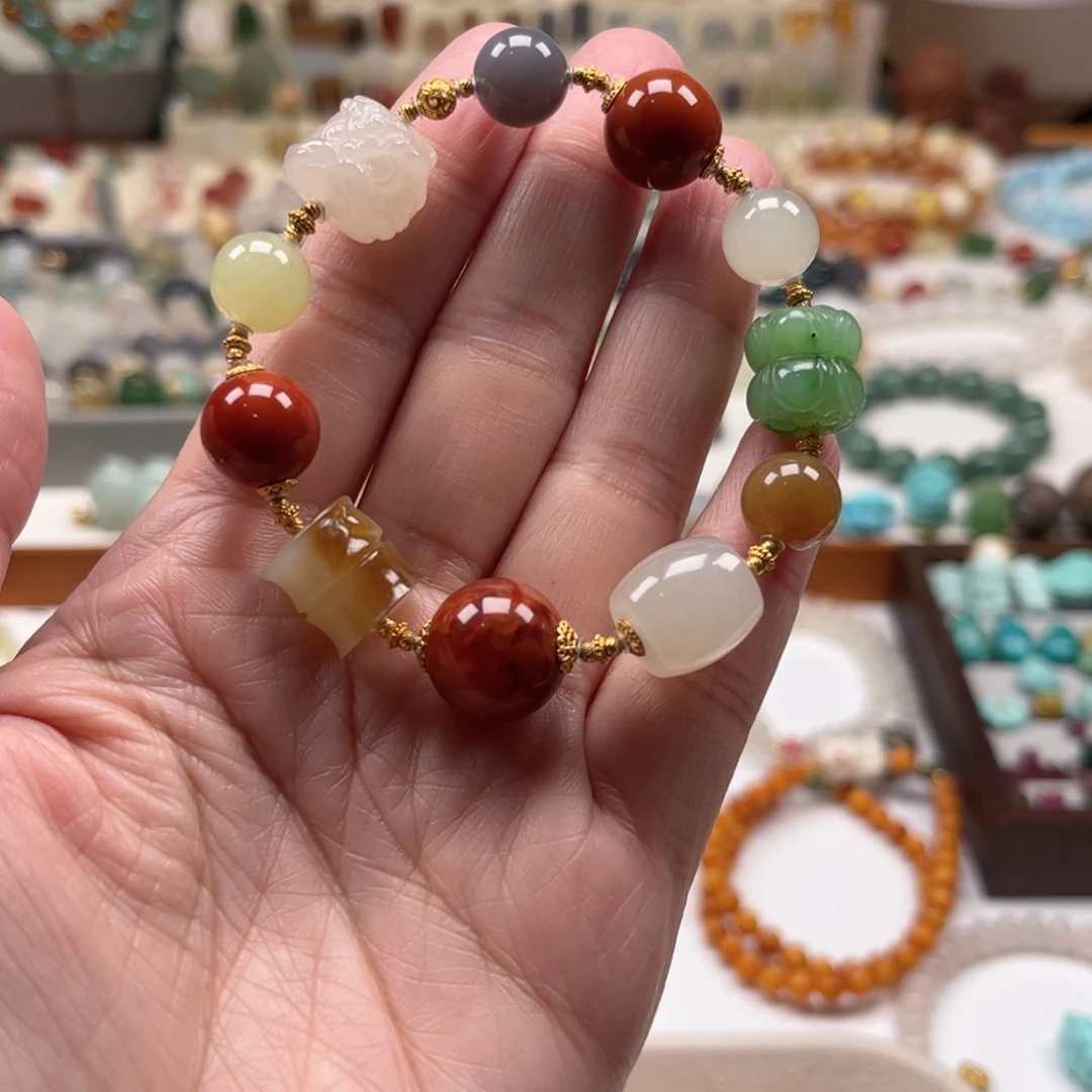 和田玉未镶嵌手链单圈手串