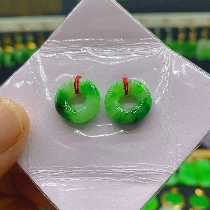 翡翠银S925镶嵌耳饰耳坠