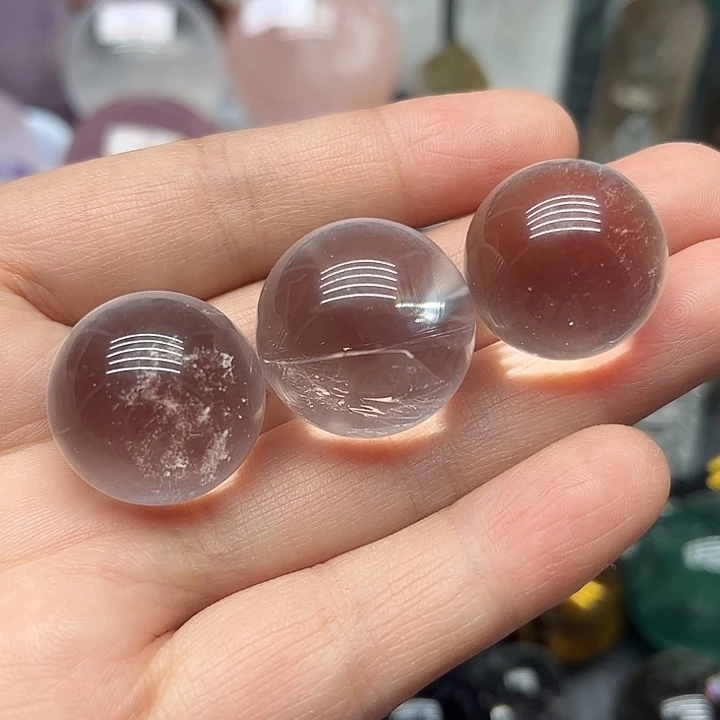 珠宝半成品未镶嵌水晶47克白水晶小球