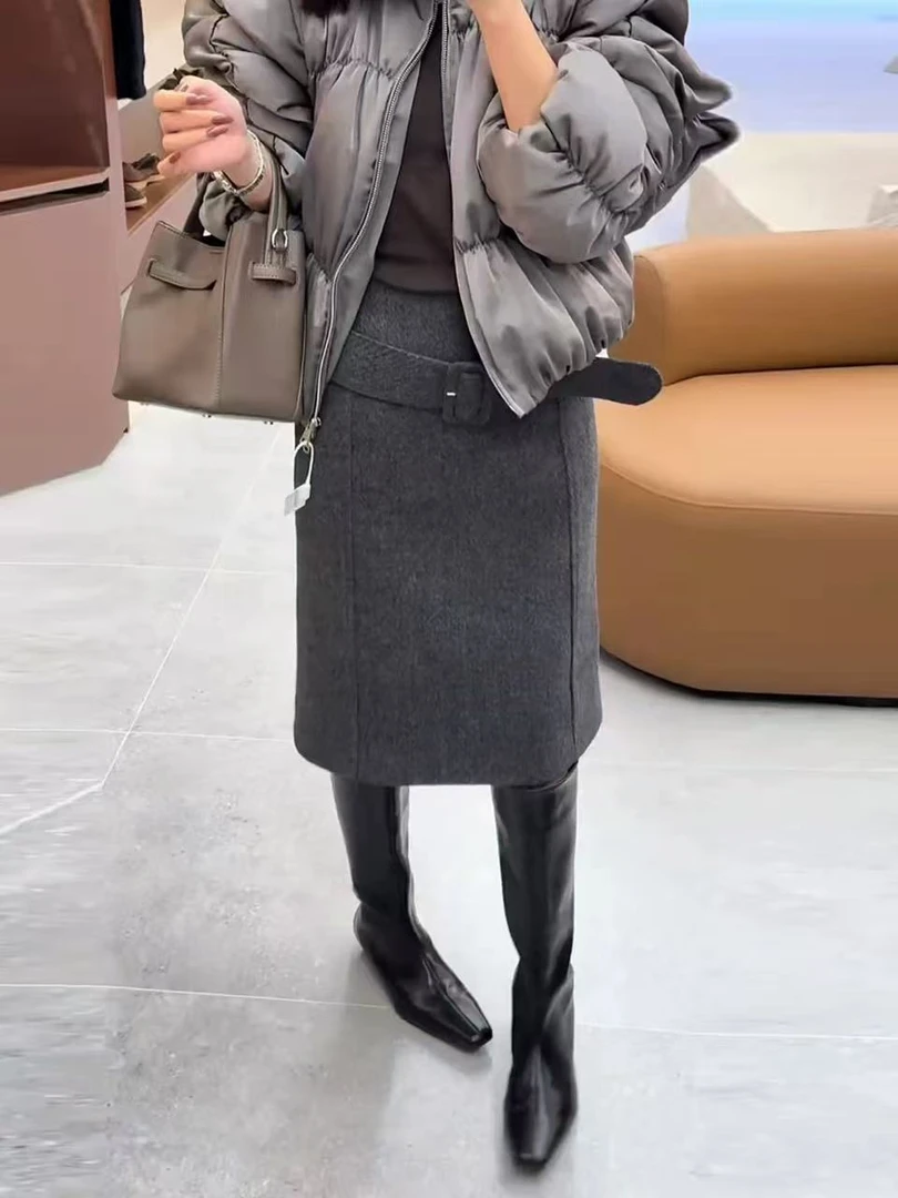Datou·爆款！ 毛呢中裙女秋冬新款5030