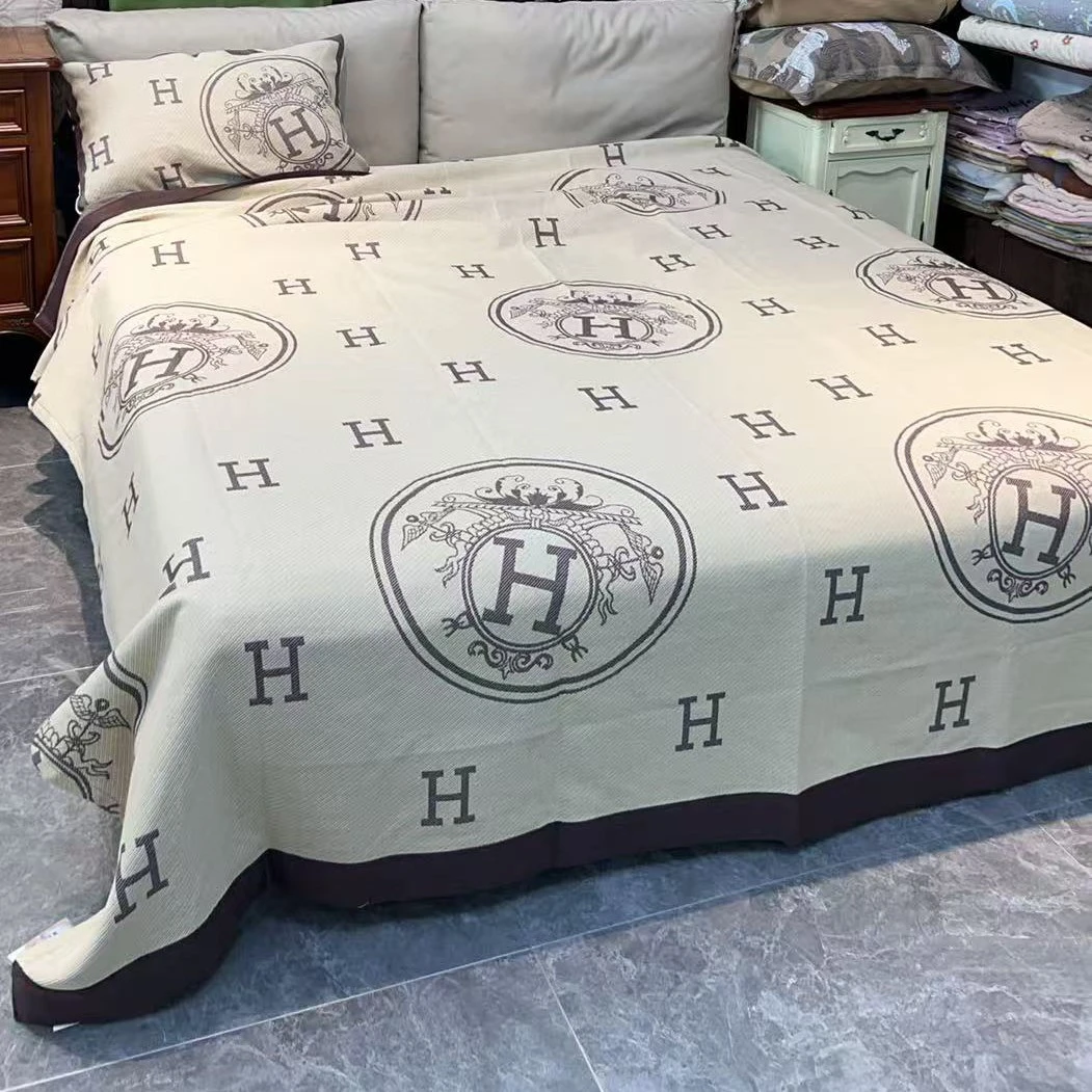 230*250【新H】简约轻奢风棉小恋编织款提花工艺亲肤柔软可机洗床盖