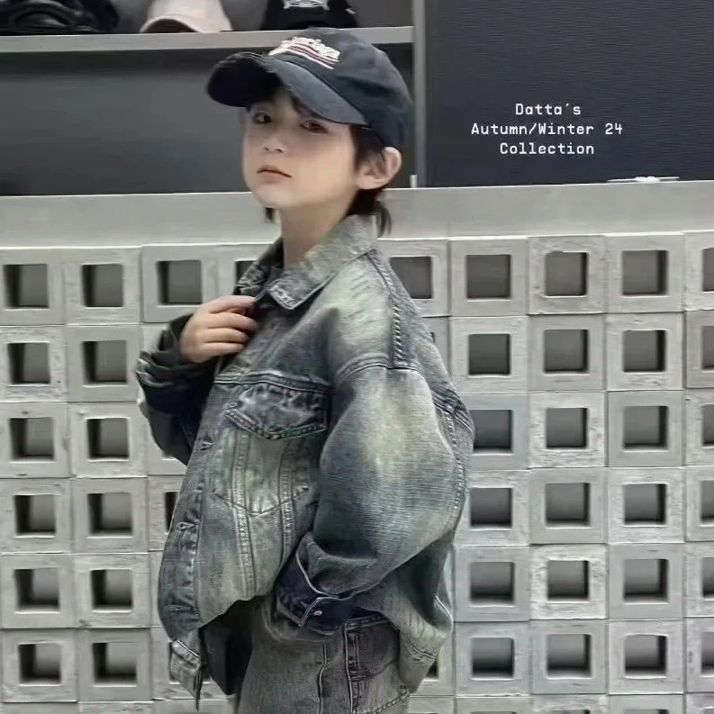 男童女童牛仔外套春秋款2024新款中大童休闲牛仔衣儿童痞帅上衣潮