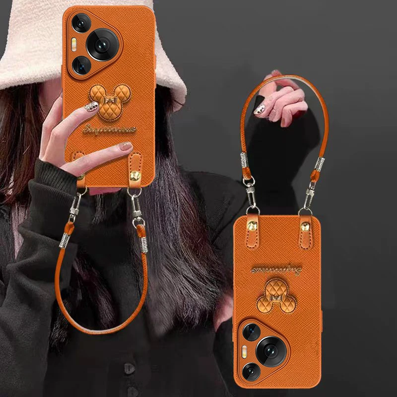 米奇公仔适用华为pura80ultra手机壳p70Pro轻奢高级感mate70防摔