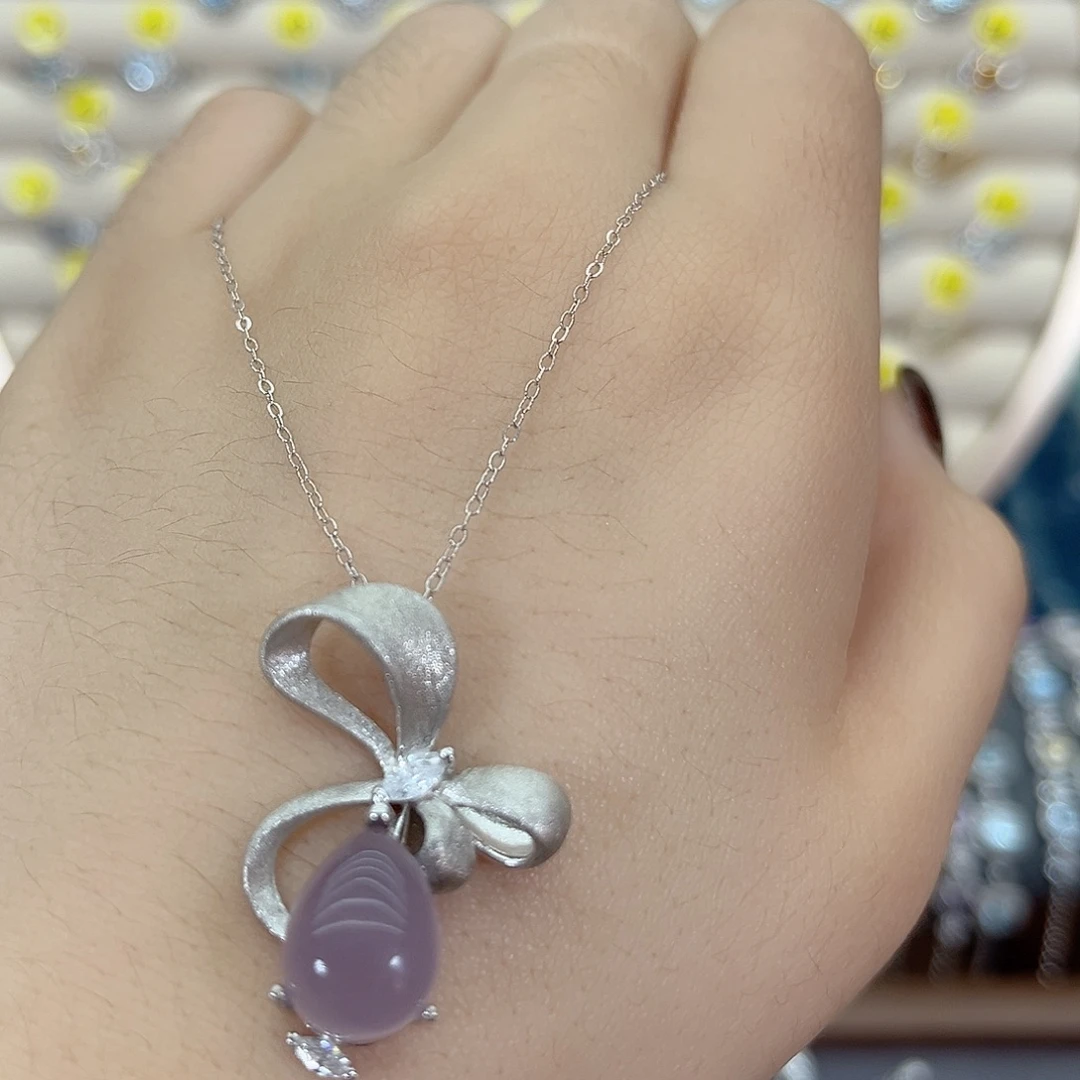 紫晶颈饰银S925镶嵌