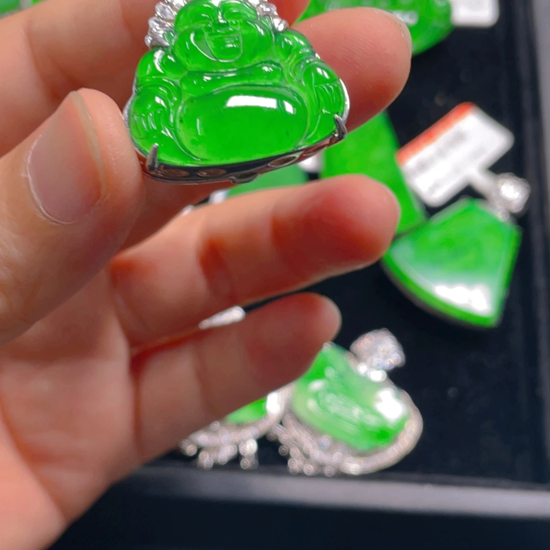 翡翠银S925镶嵌吊坠(不含链)