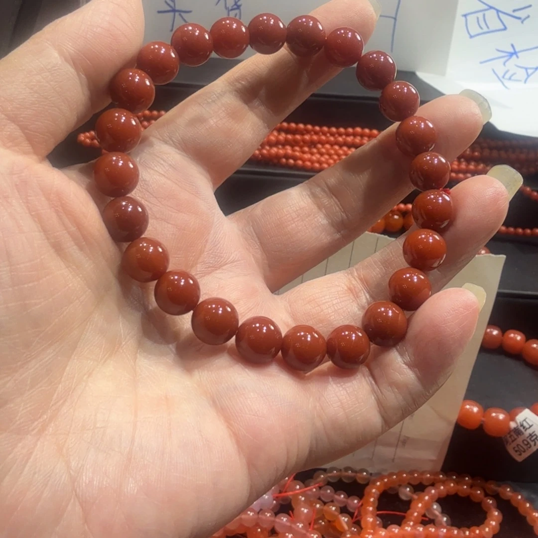 假***如南红玛瑙未镶嵌手串