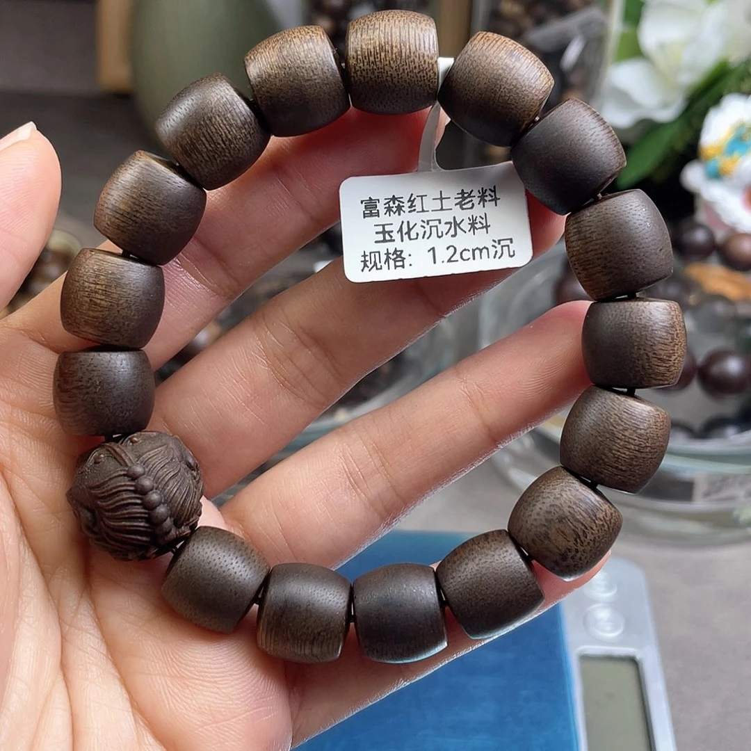 沉香手串富森红土老料
