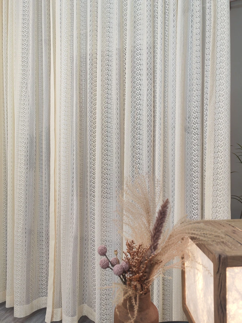 01【波西米亚】魔术贴蕾丝窗纱帘欧式透光不透人2025流行纱帘网红