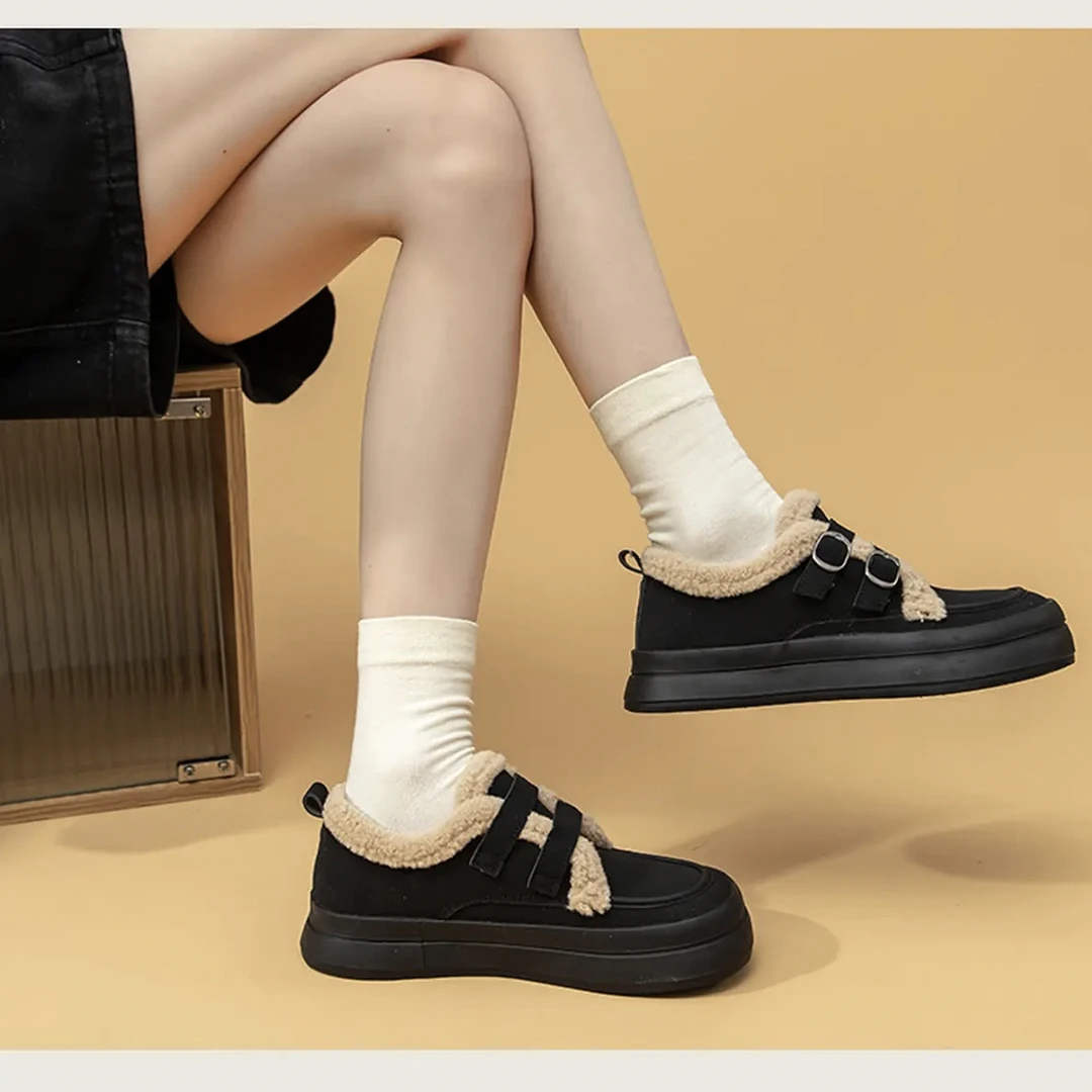 雪地靴新款冬季加绒保暖棉鞋双扣带防滑厚底【有运费险】