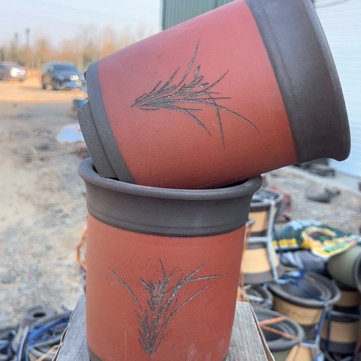 红陶紫砂兰花盆高19口14