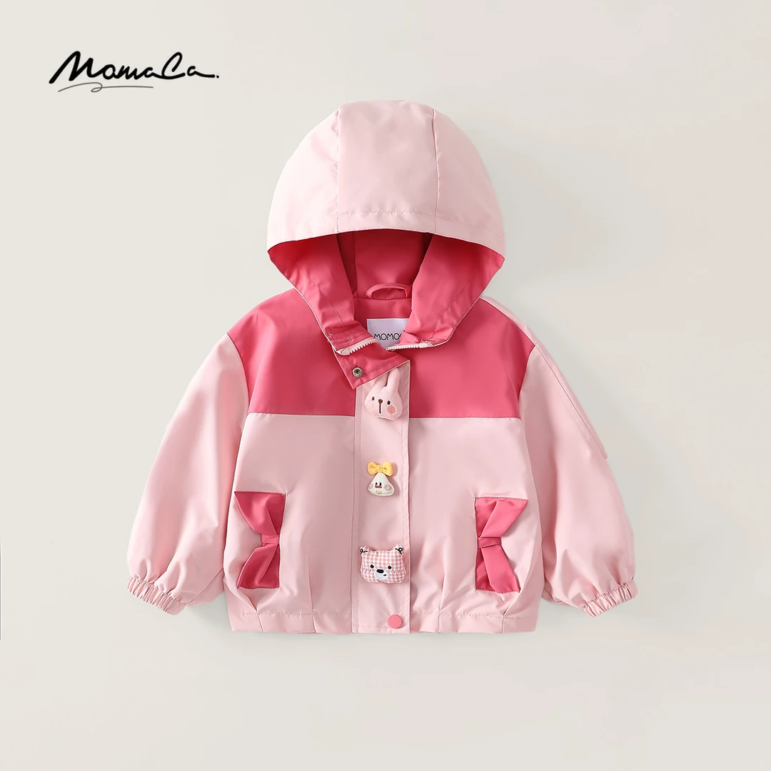 MOMOCO女童秋季新款时尚甜美洋气连帽卡通外套77730107011