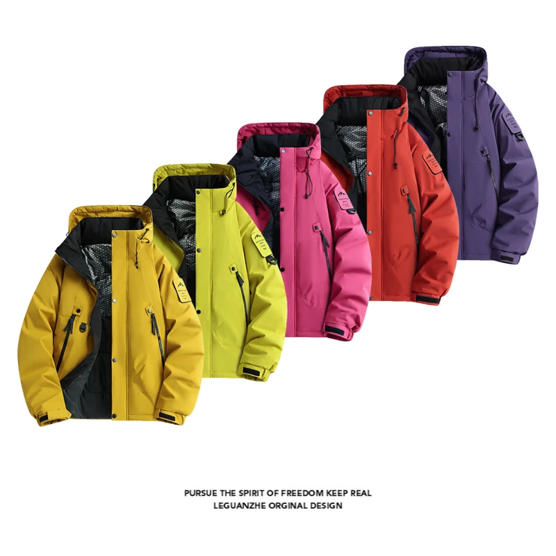 秋冬新款工装连帽宽松百搭情侣棉衣石墨烯内胆保暖夹克冲锋衣棉服