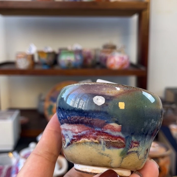 全手工柴烧志野杯664