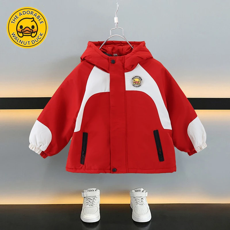 小黄鸭秋冬新款男女童棉服加厚派克服拉链衫