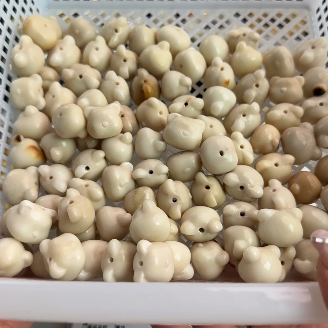 手串菩提根/象牙果瑕疵牙果熊头10颗