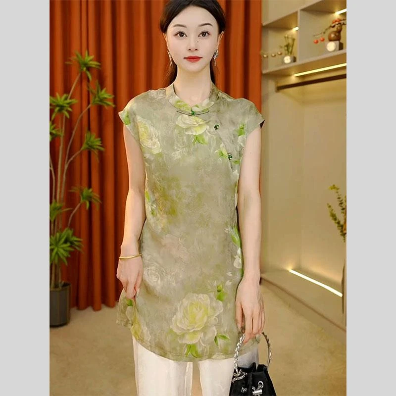 新中式女装国风上衣年轻款复古改良唐装高级感小衫女2025夏季新款