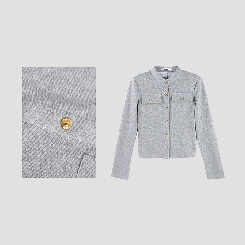 【小金扣】秋冬别致个性上衣金纽扣短外套HBBC643052 nnassa