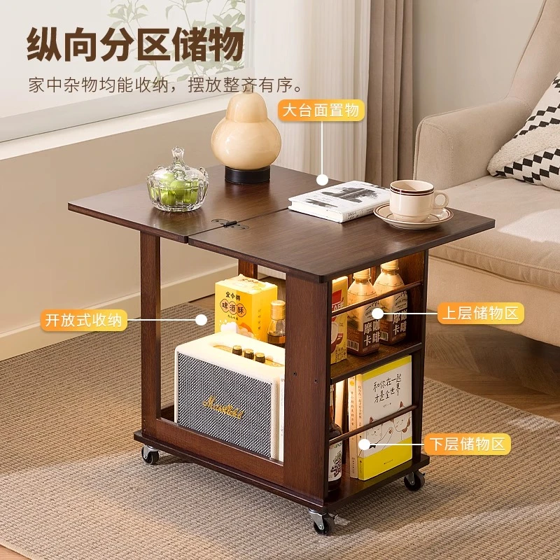 多功能角几旋转边几简约折叠餐桌可移动客厅置物网红家具床边桌B