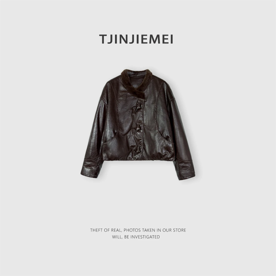 T井姐妹【马德里】设计感精致100绵羊皮高订鹅绒服ERF2512-82116