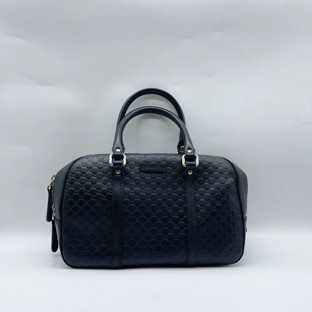 95新 GUCCI/古驰  黑色压花手提包  1363 3143