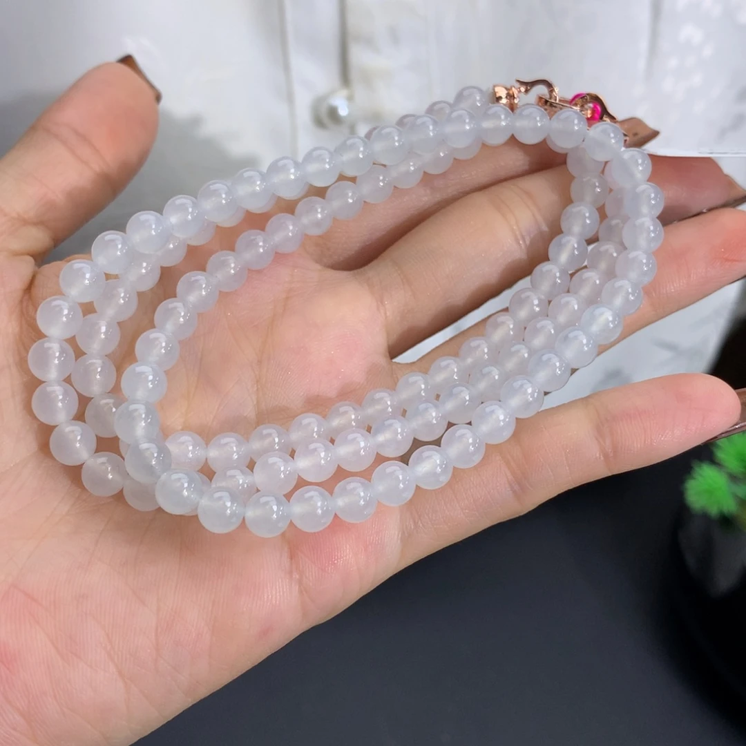 未镶嵌手串翡翠卡6冰胶白月光项链